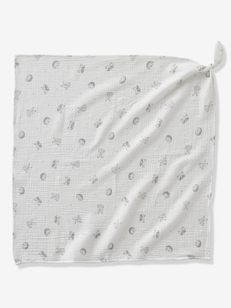 Pack of 3 Muslin Squares in Organic Cotton*, Jouy Story White - vertbaudet enfant 