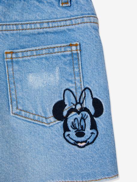 Embroidered Disney Minnie Mouse® Shorts in Denim, for Girls Bleached Denim - vertbaudet enfant 