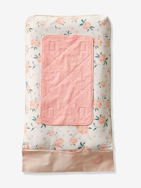 Lot 2 serviettes de rechange matelas à langer BLANC+GRIS CLAIR+rose pâle + blanc - vertbaudet enfant 