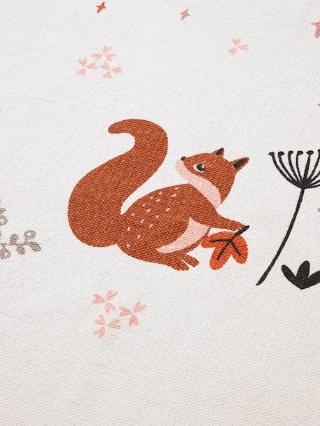Tapis rond écureuil à pompons Princesse Nature écru / multicolore - vertbaudet enfant 