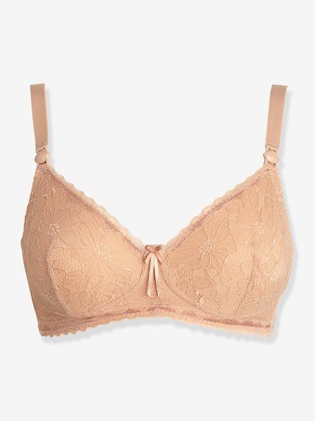 Soutien-gorge de grossesse et d'allaitement Iris CACHE C¼UR sans armatures NOIR+NUDE - vertbaudet enfant 