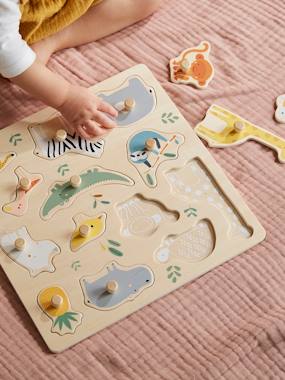Toys-Educational Games-Puzzles-Jungle Peg Puzzle - Wood FSC® Certified