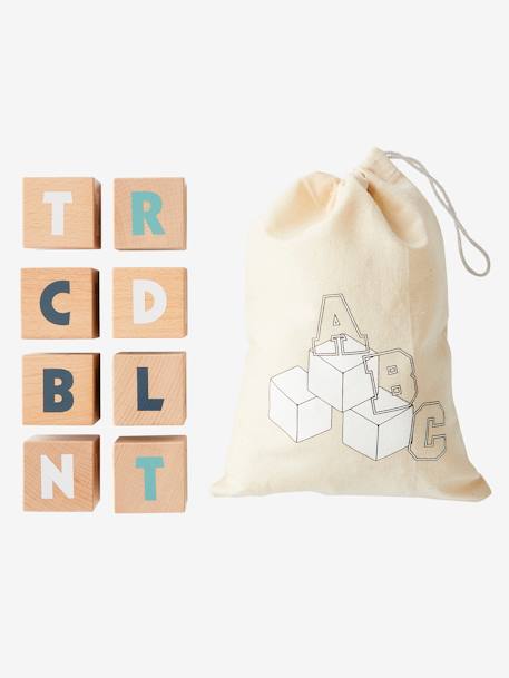 10 grands cubes lettres en bois FSC® multicolore - vertbaudet enfant 