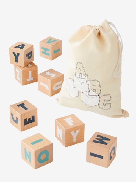 10 Large Letter Cubes - Wood FSC® Certified Wood/Multi - vertbaudet enfant 