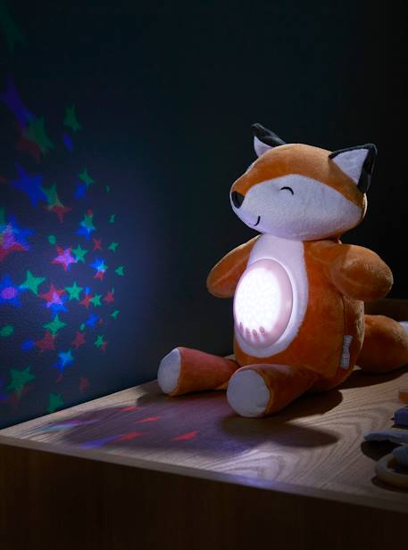 Veilleuse Peluche projecteur d'étoiles bleu jean+dinosaure+gris+jaune d'or+orange - vertbaudet enfant 
