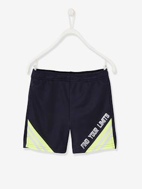 Boys-Shorts-Sports Bermuda Shorts, Techno Fabric, Reflective Details, for Boys