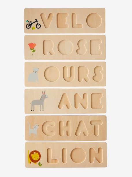 Puzzle des mots à encastrer en bois FSC® multicolore - vertbaudet enfant 