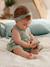 Robe bébé naissance et bandeau assorti beige+rose poudré+tilleul imprimé - vertbaudet enfant 