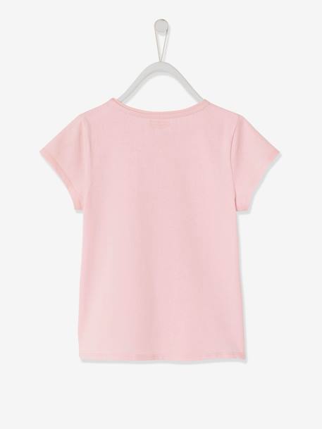 Family Team T-Shirt for Girls, Vertbaudet & Studio Jonesie Capsule Collection in Organic Cotton Light Pink - vertbaudet enfant 