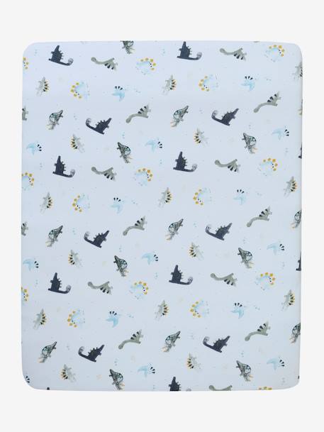 Set of 2 Covers for the Bottom of the Playpen, Jungle Colours Theme Light Blue+White/Print - vertbaudet enfant 