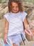 T-shirt fille détails en broderie anglaise BLANC+VERT PALE - vertbaudet enfant 