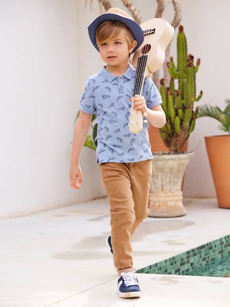 Coloured Trousers, Easy to Slip On, for Boys Beige+GREEN DARK SOLID WITH DESIGN+night blue - vertbaudet enfant 