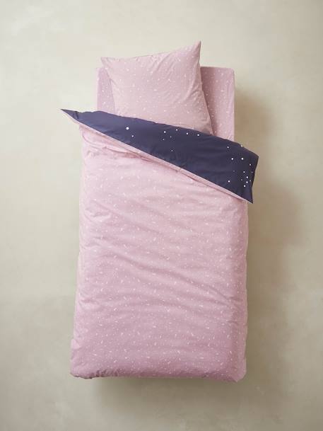Duvet Cover + Pillowcase Set with Glow-in-the-Dark Details, Miss Constellation Dark Blue - vertbaudet enfant 