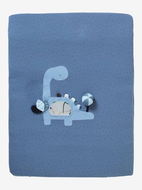 Set of 2 Covers for the Bottom of the Playpen, Jungle Colours Theme Light Blue+White/Print - vertbaudet enfant 