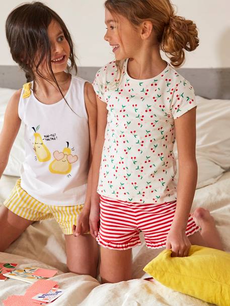 Lot de 2 pyjashorts fille cerise lot ivoire - vertbaudet enfant 
