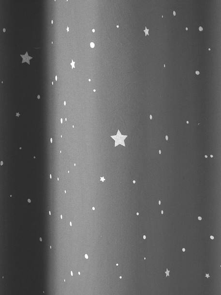 Rideau à oeillets occultant phosphorescent imprimé étoile gris - vertbaudet enfant 