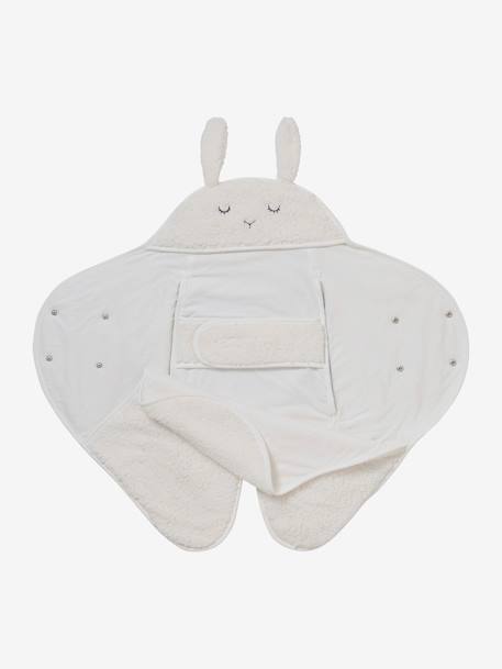 Throw Footmuff for Baby, in Plush Fabric, Lining in Jersey Knit Dark Beige+White - vertbaudet enfant 
