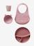 Bib with Spill Pocket in Silicone Dark Blue/Print+Dark Pink - vertbaudet enfant 