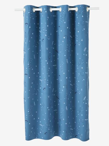 Blackout Curtain with Glow-in-the-Dark Details, Planets Blue/Print - vertbaudet enfant 