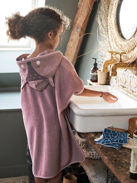 Poncho de bain personnalisable Biche parme - vertbaudet enfant 