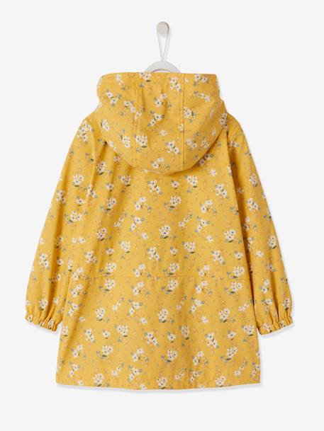 Floral Raincoat with Hood, for Girls Mustard/Print+PINK LIGHT ALL OVER PRINTED+PURPLE LIGHT SOLID WITH DESIGN - vertbaudet enfant 