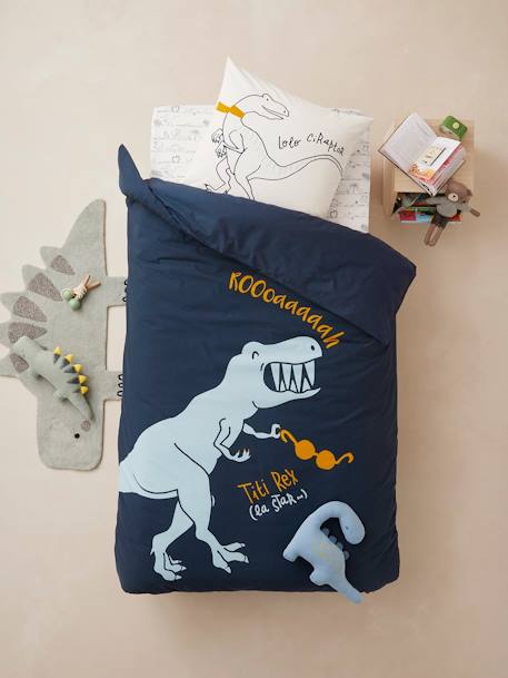 Children's Magicouette® Duvet Set, Dinorama Dark Blue - vertbaudet enfant 