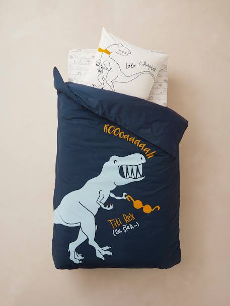 Children's Magicouette® Duvet Set, Dinorama Dark Blue - vertbaudet enfant 