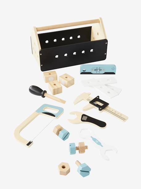 Wooden Construction Tool Box - FSC® Certified Black - vertbaudet enfant 