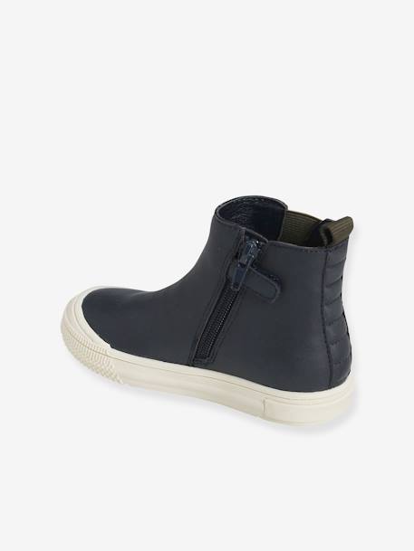 Boots with Zip & Elastic for Boys, Designed for dark Shoes