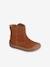 Boots in Soft Leather, Designed for Crawling, for Baby Girls Brown - vertbaudet enfant 
