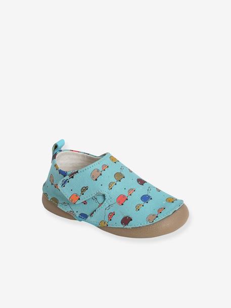 Printed Fabric Booties for Baby Boys Blue/Print - vertbaudet enfant 