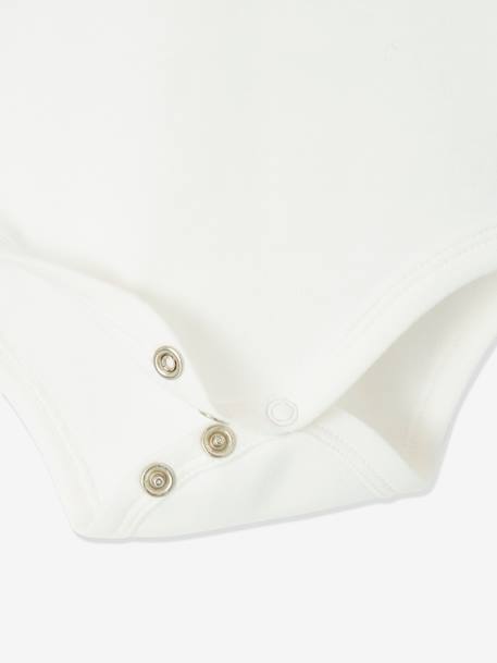 Pack of 3 Long Sleeve Bodysuits with Cutaway Shoulders, for Babies White - vertbaudet enfant 