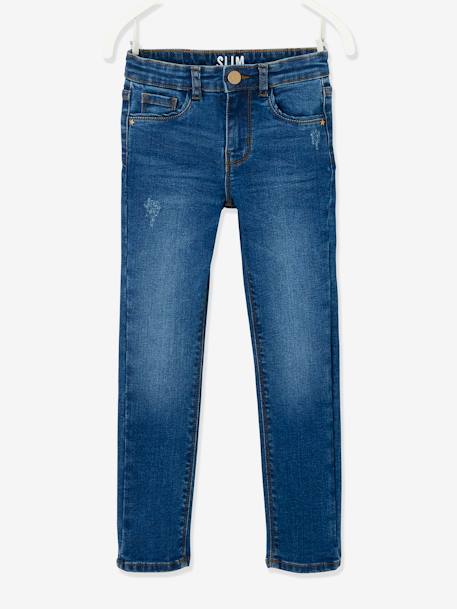 MorphologiK slim jeans large hip size with wear for girls BLACK DARK SOLID+Denim Blue+GREY DARK SOLID - vertbaudet enfant 