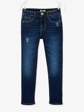 -Jean slim MorphologiK fille tour de hanches FIN avec usures