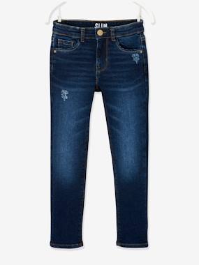 Slim Leg Waterless Jeans, MorphologiK NARROW Hip, for Girls  - vertbaudet enfant