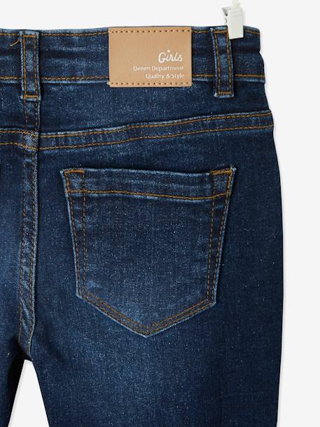 Jean slim MorphologiK fille tour de hanches FIN avec usures Brut - vertbaudet enfant 
