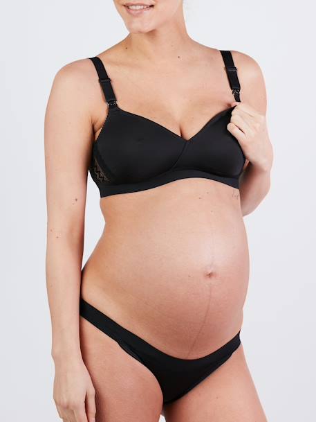 Maternity & Nursing Wireless Bra, Serena by CACHE COEUR Black+Dark Grey+Light Pink - vertbaudet enfant 