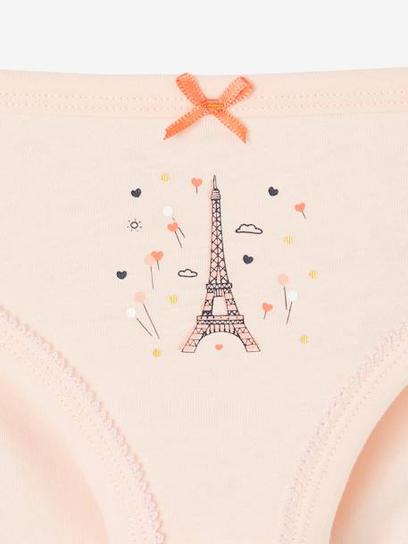Pack of 5 Fancy Briefs for Girls White - vertbaudet enfant 