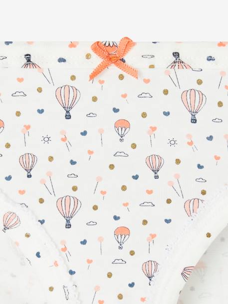 Pack of 5 Fancy Briefs for Girls White - vertbaudet enfant 