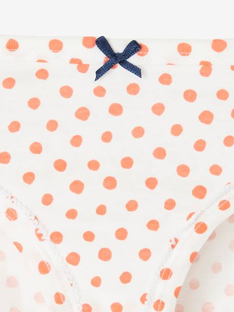 Pack of 5 Fancy Briefs for Girls White - vertbaudet enfant 