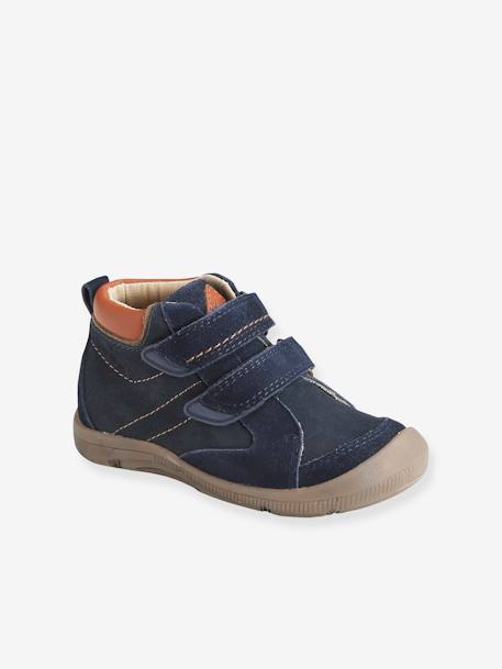 Touch-Fastening Ankle Boots for Boys, Designed for Autonomy Blue+Dark Green - vertbaudet enfant 