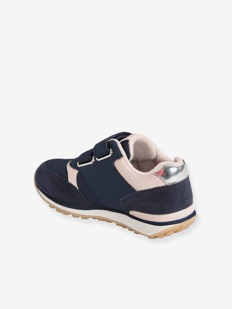 Running-Type Trainers with Touch Fasteners, for Girls Blue+PINK MEDIUM SOLID WITH DESIG - vertbaudet enfant 