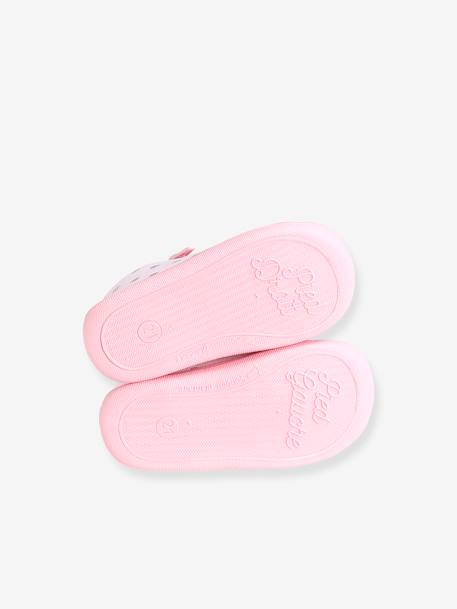 Pram Shoes with Zip, Made in France, for Baby Girls Light Pink/Print - vertbaudet enfant 
