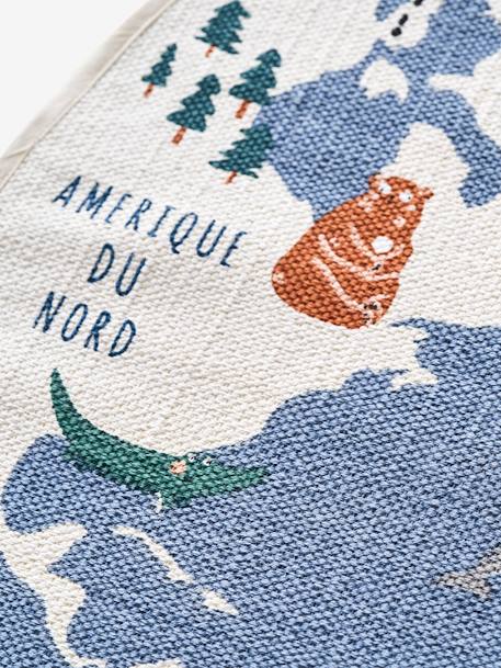 Round World Map Rug Blue - vertbaudet enfant 