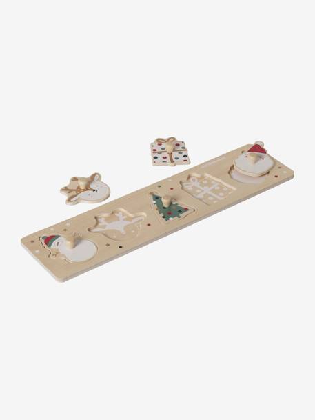Puzzle boutons Noël en bois FSC® multicolore - vertbaudet enfant 