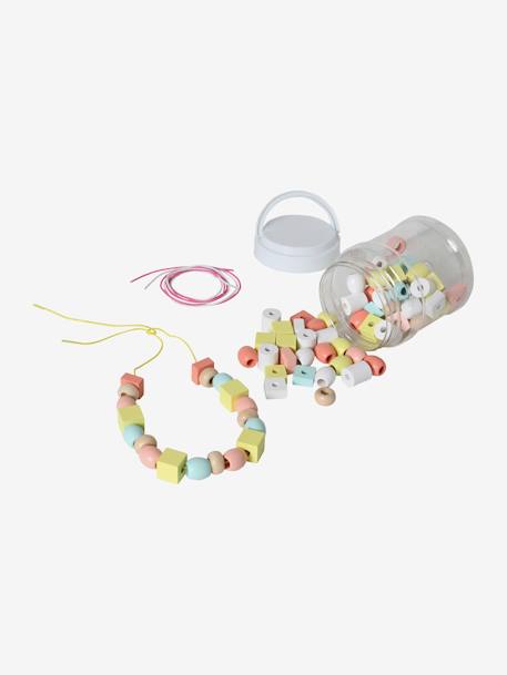 Baril de grosses perles en bois FSC® multicolore+multicolore - vertbaudet enfant 