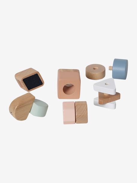 Cubes sensoriels en bois FSC® multicolore - vertbaudet enfant 