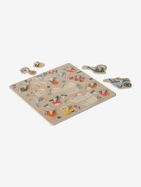 Puzzle boutons Jardin en bois FSC® multicolore - vertbaudet enfant 