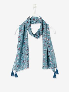 Fille-Accessoires-Bonnet, écharpe, gants-Foulard imprimé fleuri