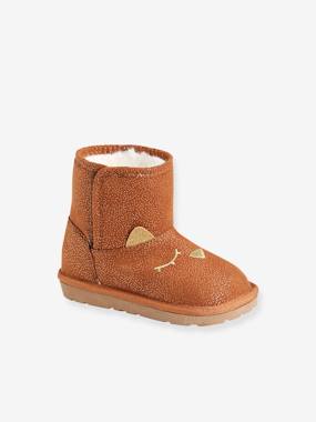 Fur Lined Boots for Baby Girls  - vertbaudet enfant